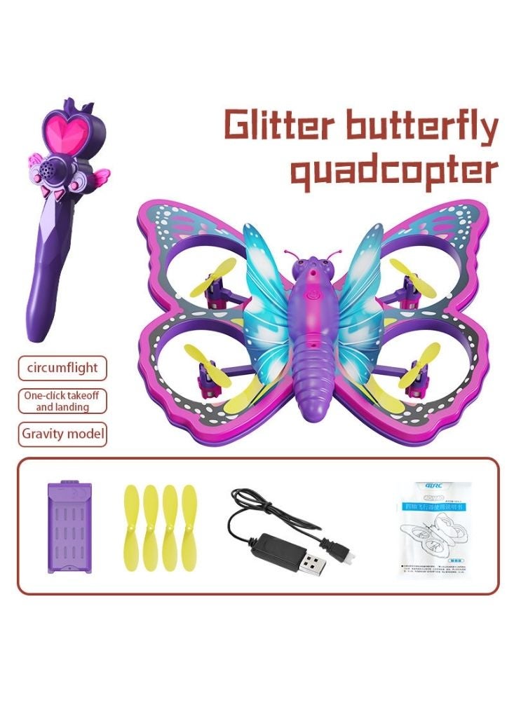 بريميم لعبة طائرة بدون طيار على شكل فراشة مع جهاز تحكم عن بعد - بنفسجي - Image 3