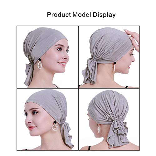 osvyo Chemo Headscarf for Women Hair Loss - Cancer Slip On Headwear Turbans Sealed Packaging Light Grey - Image 2