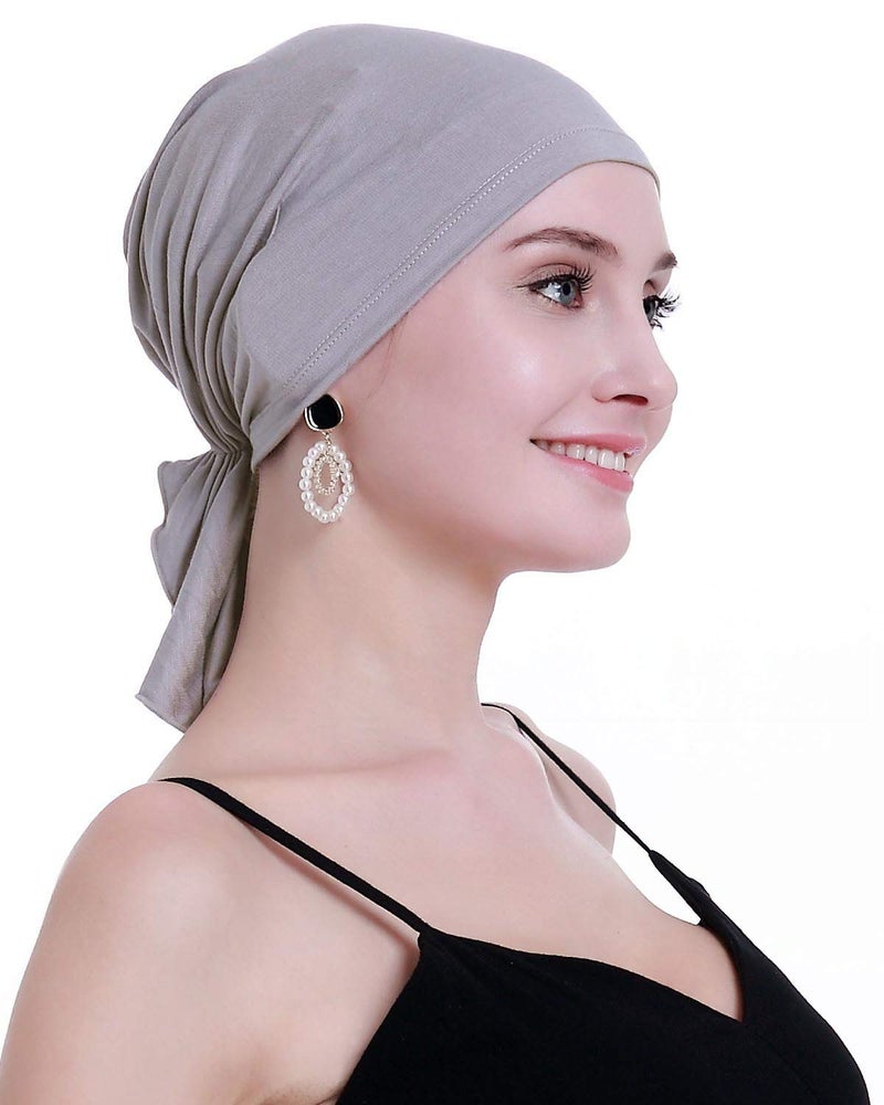 osvyo Chemo Headscarf for Women Hair Loss - Cancer Slip On Headwear Turbans Sealed Packaging Light Grey - Image 5