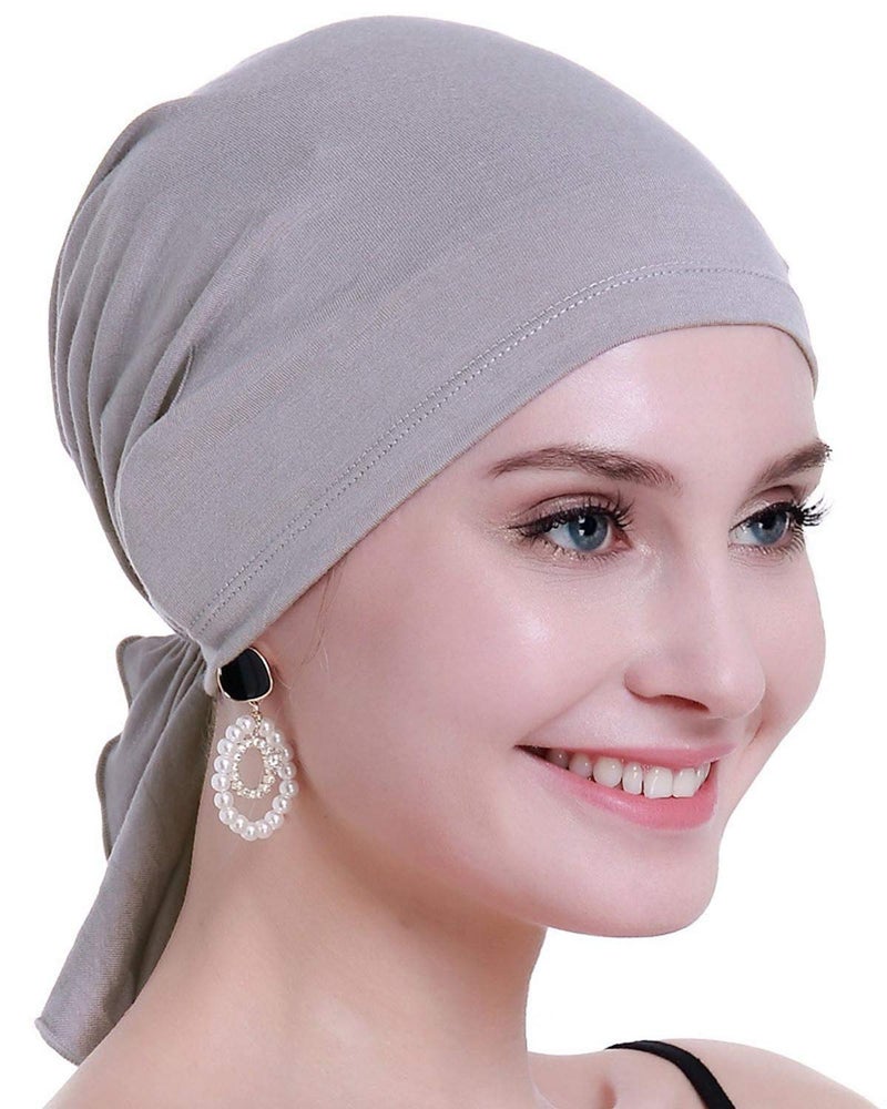 osvyo Chemo Headscarf for Women Hair Loss - Cancer Slip On Headwear Turbans Sealed Packaging Light Grey - Image 1