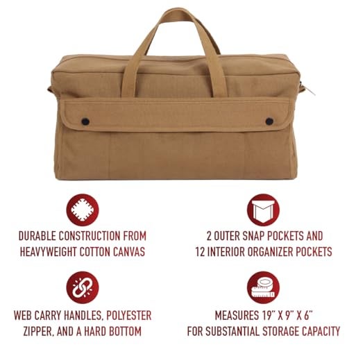Rothco Canvas Jumbo Mechanic Tool Bag, Coyote Brown - Image 5
