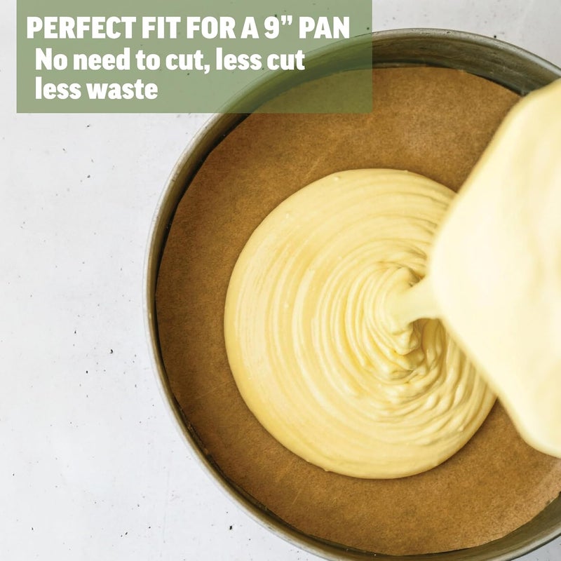 Zenlogy 9 Inch Parchment Paper Rounds (100 Sheets) - Unbleached, Pre-cut, High Heat, Round Liners - Fits 9 inch Round Cake Pans - Image 5