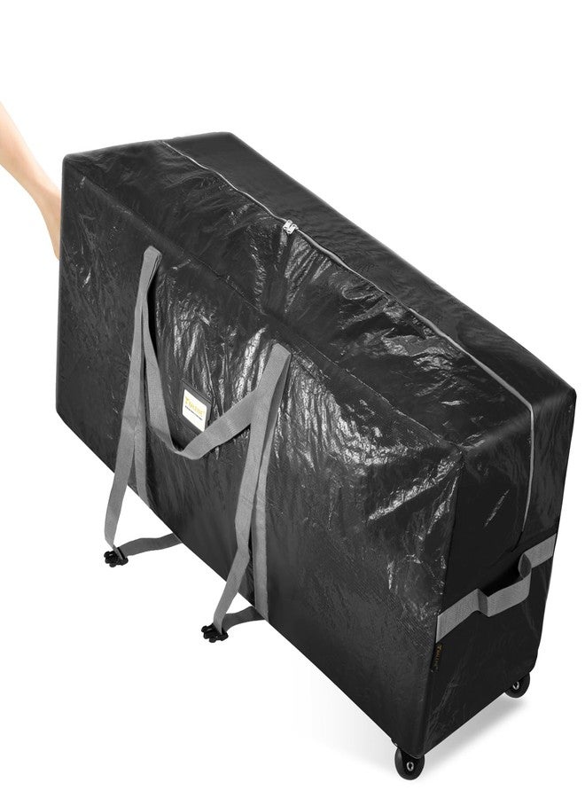 BALEINE 7.5 ft Rolling Christmas Tree Storage Bag, 2 Swivel Wheels for Easy Moving, Heavy Duty Extra Large Artificial Christmas Tree Bag with Reinforced Carry Handles and Fixed Buckle (Black) - Image 1
