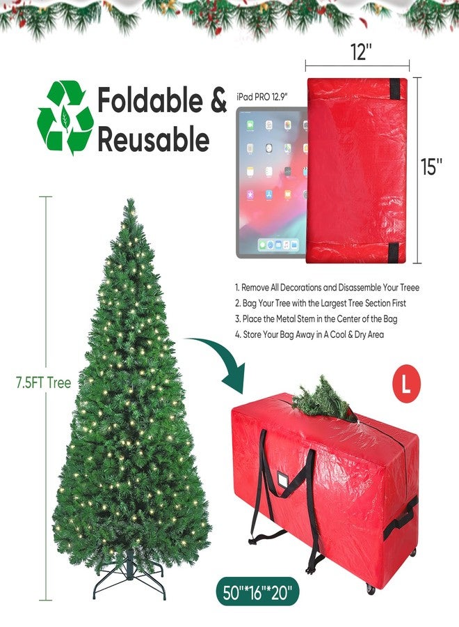 BALEINE 7.5 ft Rolling Christmas Tree Storage Bag, 2 Swivel Wheels for Easy Moving, Heavy Duty Extra Large Artificial Christmas Tree Bag with Reinforced Carry Handles and Fixed Buckle (Black) - Image 4