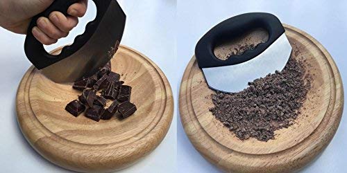 Checkered Chef Mezzaluna Knife - Rocker Knife, Mincing Knife, and Mezzaluna Chopper w/Single Blade and Cover/Sheath - Vegetable Cutter & Salad Chopper - Image 5
