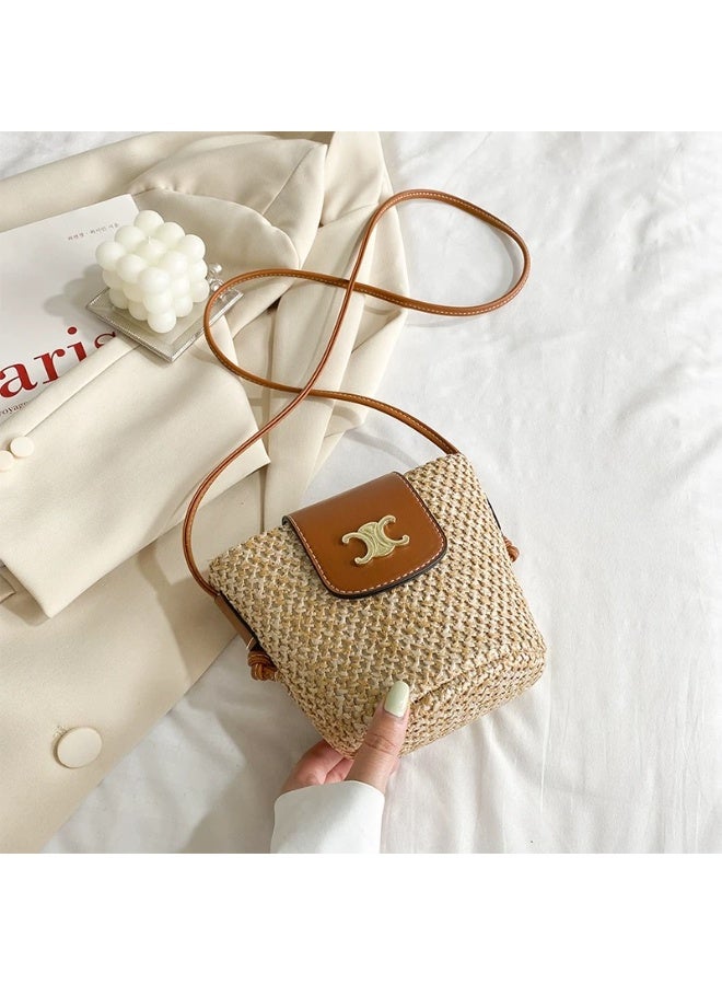 Arc de Triomphe straw bucket cross-body bag - Image 2