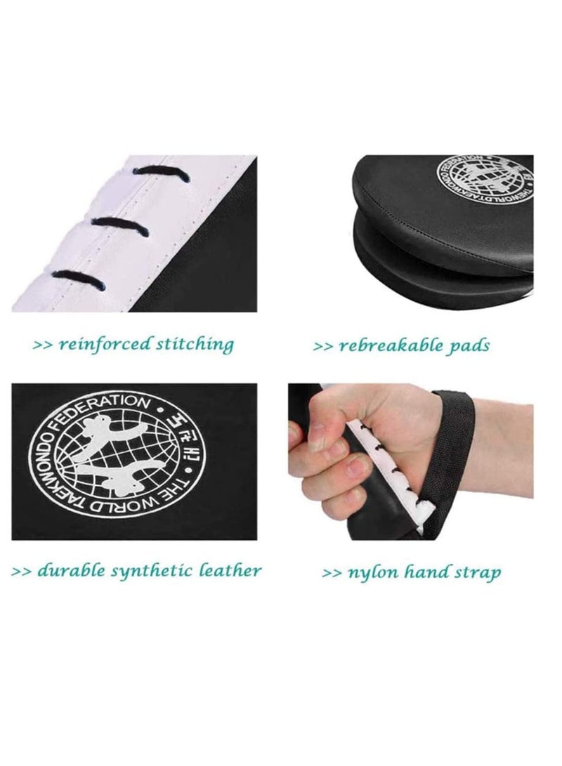 Barakah زوج واحد من هدف حقيبة الملاكمة للأقدام تايكوندو ركلة مزدوجة للتدريب للبالغين والأطفال وسادة هدف تايكوندو كاراتيه MMA كيك بوكسينغ هدف وسادة معدات تدريب سيف اللعب للياقة البدنية المنزلية وصالة الألعاب الرياضية - Image 4