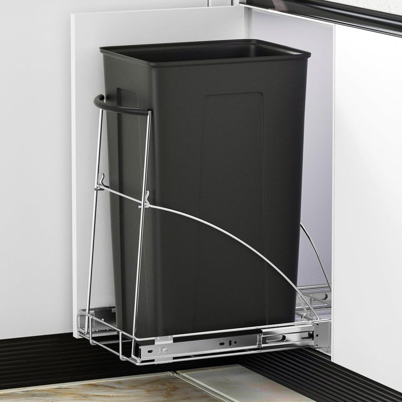 Insputer Pull Out Trash Can Under Cabinet, Requires 13" W X 18" D Cabinet, Under Sink Trash Can Kit, Slide Out Garbage for Kitchen(Not Included Can) - Image 1
