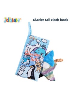 Generic Jollybaby Baby Cloth Book Animal Tail Book Early Education Cloth Book Hiding Cat Baby Toys 0-3 Years Old Can't Be Torn-Color:Glacier Tail Book (English)  - Image 1