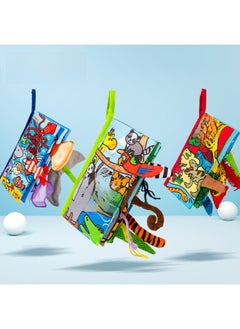 Generic Jollybaby Baby Cloth Book Animal Tail Book Early Education Cloth Book Hiding Cat Baby Toys 0-3 Years Old Can't Be Torn-Color:Glacier Tail Book (English)  - Image 2