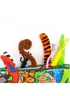 Generic Jollybaby Baby Cloth Book Animal Tail Book Early Education Cloth Book Hiding Cat Baby Toys 0-3 Years Old Can't Be Torn-Color:Glacier Tail Book (English)  - Image 3