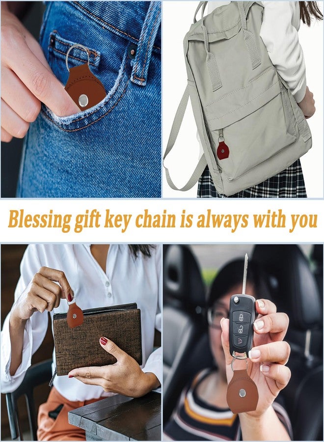 CGBOOM Pocket Hug Token Long Distance Relationship Keepsake Stainless Steel Double Sided Inspirational Gift with PU Leather Keychain - A little Pocket Hug Always Know You Are Loved - Image 5