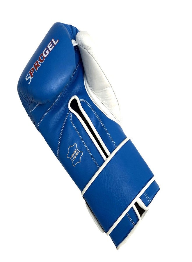 LEW Blue/White Gel Sparring Gloves (Blue/White, 14 OZ) - Image 4