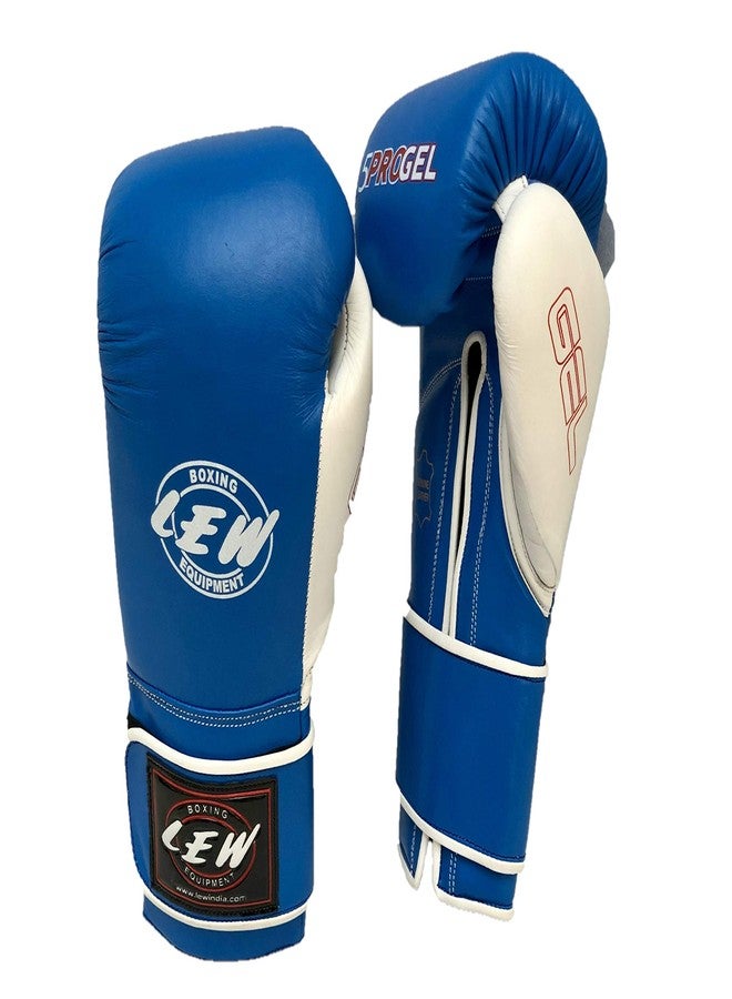 LEW Blue/White Gel Sparring Gloves (Blue/White, 14 OZ) - Image 1