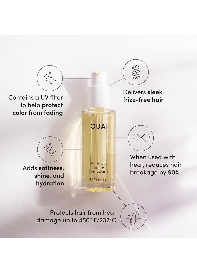 Ouai - OUAI Hair Oil - Hair Heat Protectant Oil for Frizz Control - Adds Hair Shine and Smooths Split Ends - Color Safe Formula - Paraben, Phthalate and Sulfate Free - Image 1