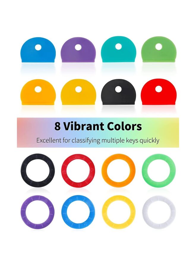 80Pcs Key Cap Tags Set in Plastic Key Identifier Coding Label Covers for Standard Flat House Keys (Not Suitable for Odd-Shaped Keys), 2 Styles - Image 5