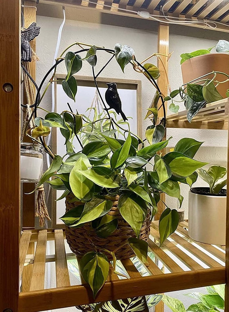 SYOSI 2 Pcs Iron Garden Trellis for Climbing Plants, 13.6" Rust-Proof Small Trellis for Indoor Potted Plants, Round Circle Trellis with Bird, Metal Vine Plant Support Trellis for Vines - Black - Image 4