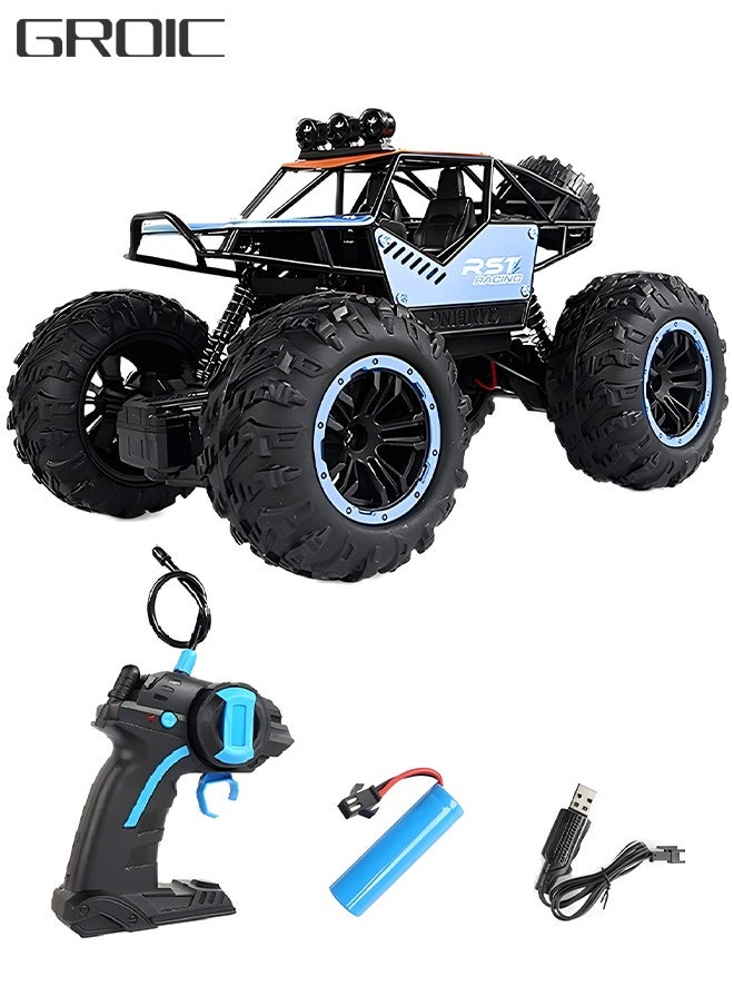 GROIC - RC Racing Car, All Terrains Electric Toy Alloy Remote Control Car,  Cross-Country Climbing Rechargeable Children's Toy Car with Led Lights - Image 1