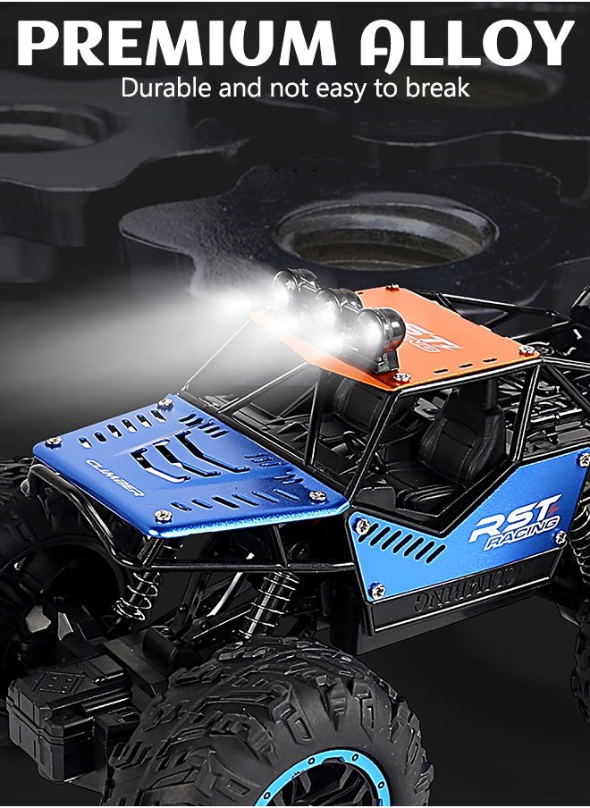 GROIC - RC Racing Car, All Terrains Electric Toy Alloy Remote Control Car,  Cross-Country Climbing Rechargeable Children's Toy Car with Led Lights - Image 1