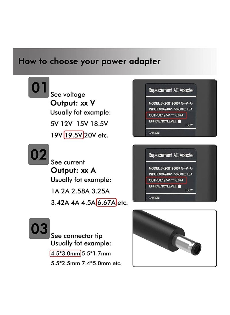 Generic - 19.5V 6.67A 130W Replacement AC Adapter for Dell. XPS. 15 9530 9550 9560 9570 Precision M3800 5510 5520 5230 Laptop Replacment Charger - Image 1