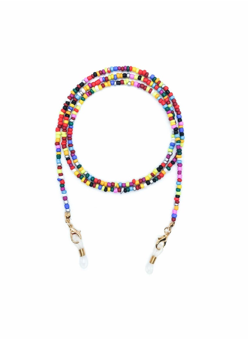 KASTWAVE - Face Mask Lanyards, 6PCS Mask Necklace Holders, Around Neck Beaded Eyeglass Neck Chains, Strap Colorful Bead Mask Anti-Lost Strap, Or for DIY - Image 1