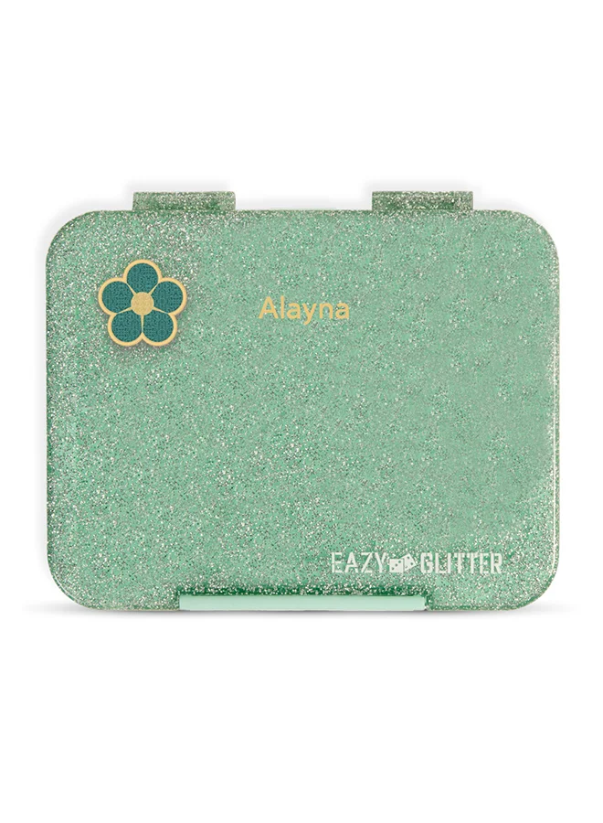 Eazy Kids Eazy Kids - Personalized 6 & 4 Convertible Bento Lunch Box - Glitter Green