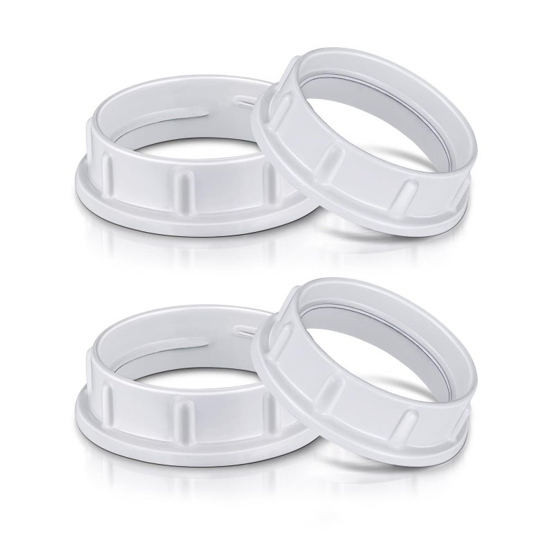 Light Socket Shade RingsAluminum Threaded Socket Ring for Medium Base E26 SocketsRetaining Rings for Glass Lamp Shades Light Fixtures 4Pack White ColorFor Thread Diameter 112 Inches