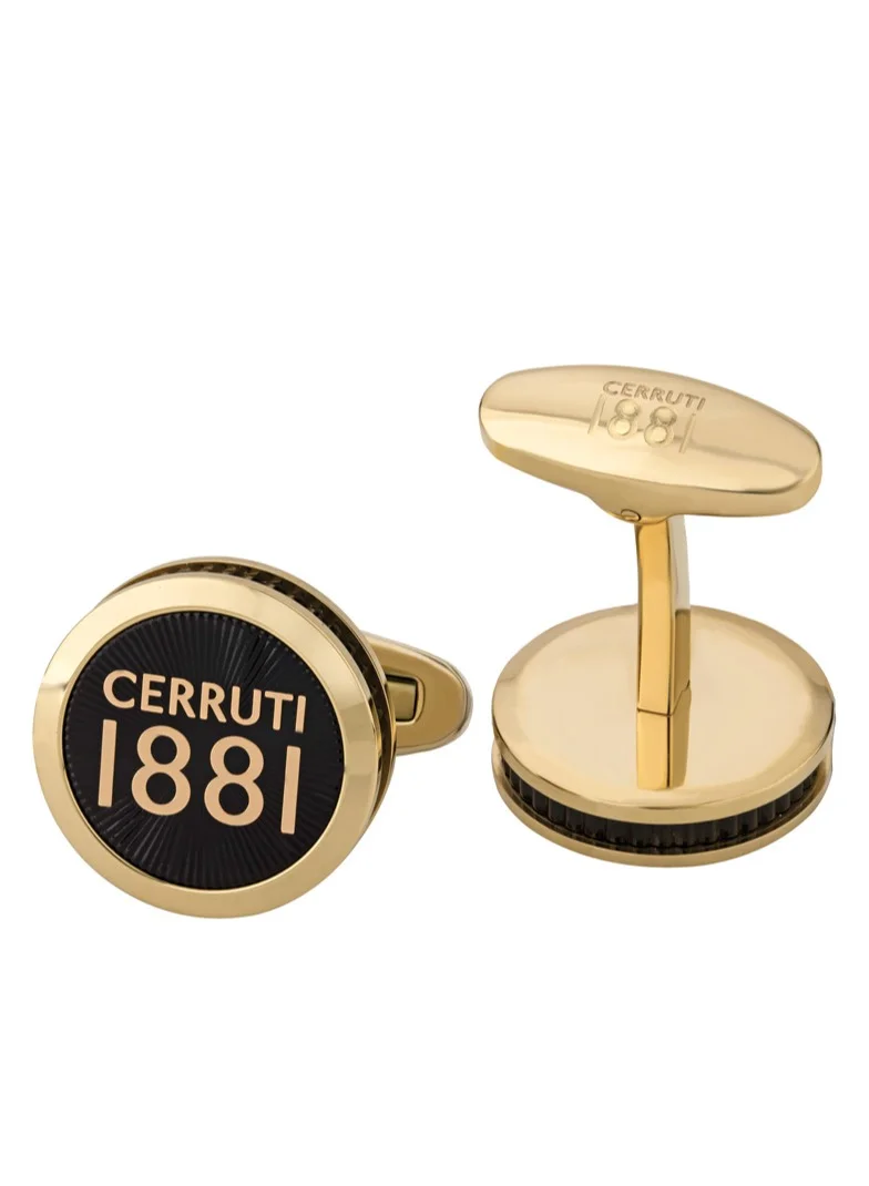 CERRUTI 1881 Stainless Steel Logo Cufflinks