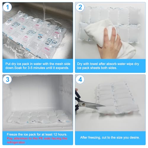 WORLD-BIO Shipping Ice Packs Small Cold Packs for Food Shipping, Long Lasting Dry Ice Packs for Coolers, Reusable Ice Sheets for Coolers Freezer Packs, 96 Cells - Image 5