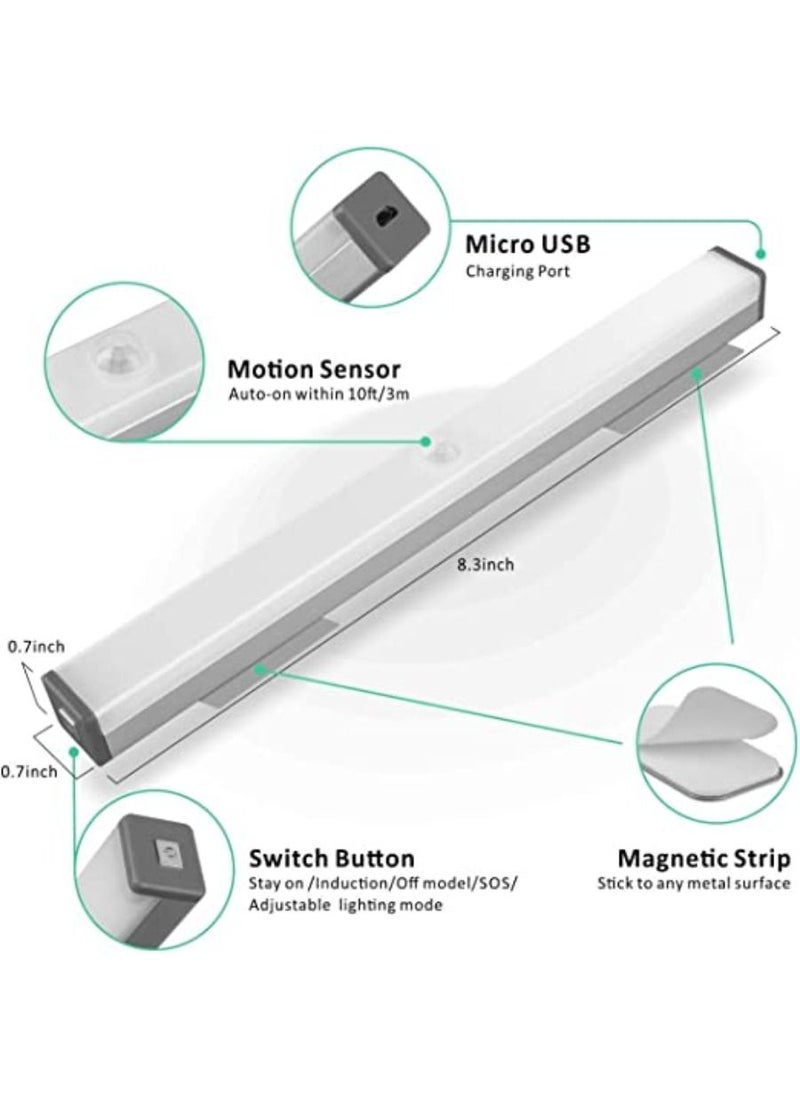 Excellence - Rechargeable Motion Sensor Closet Lights LED Cordless Inside Wireless Magnetic Stick on any surface  20 LED 4500K  No Battery Needed  Cabinet Baby room Closet Basement Entrance Sensor Light - Image 1