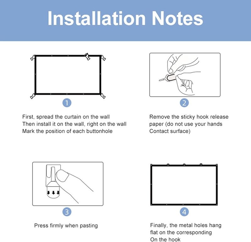 Eujgoovg4rmo2pytd 5 150 Inch 4K HD Portable Foldable Projector Screen Indoor Outdoor Home Theater Office - Image 5
