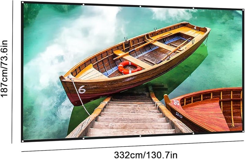 Eujgoovg4rmo2pytd 5 150 Inch 4K HD Portable Foldable Projector Screen Indoor Outdoor Home Theater Office - Image 3