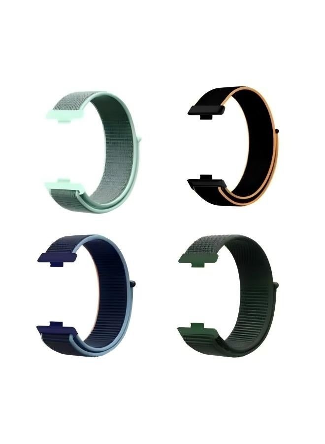 HW 4 PCS Nylon Watchband Replacement Bracelet for Huawei Watch Fit 3/Fit4/Fit4Pro