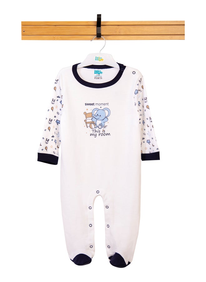 Babies Basic 100% Cotton Printed Long Sleeves Jumpsuit/Romper/Sleepsuit For Babies  - Image 1