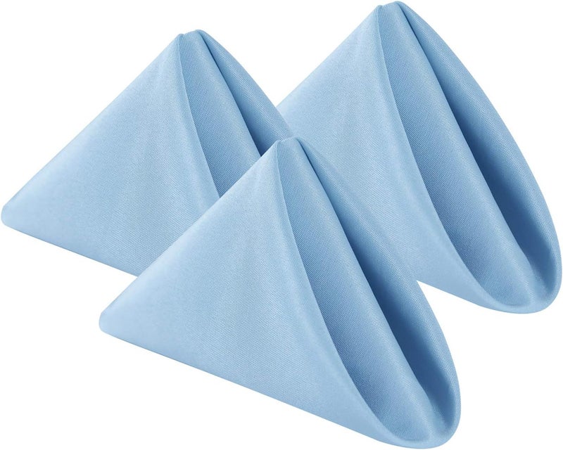 Cupuamon Cloth Napkins 20x20 inch Washable Polyester Dinner Napkins Soft Table Napkins for Wedding Party Dining Banquet(Blue Mist,100PCS) - Image 1