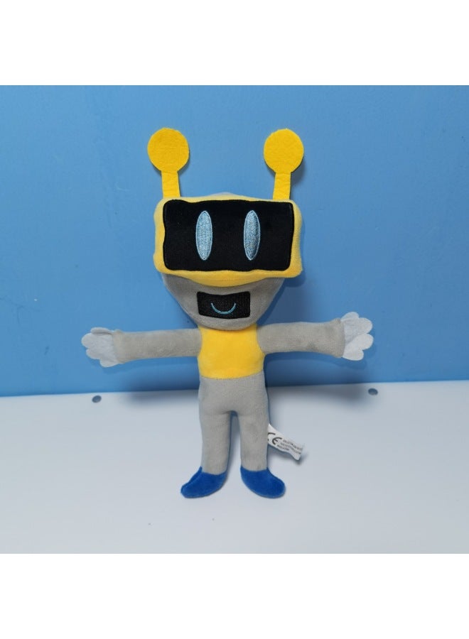2025 منتجات جديدة عبر الحدود Sprunki Plush Rhythm Box دمية لعبة دمية محيطة - المواصفات: دمية روبوت صفراء رمادية - Image 1