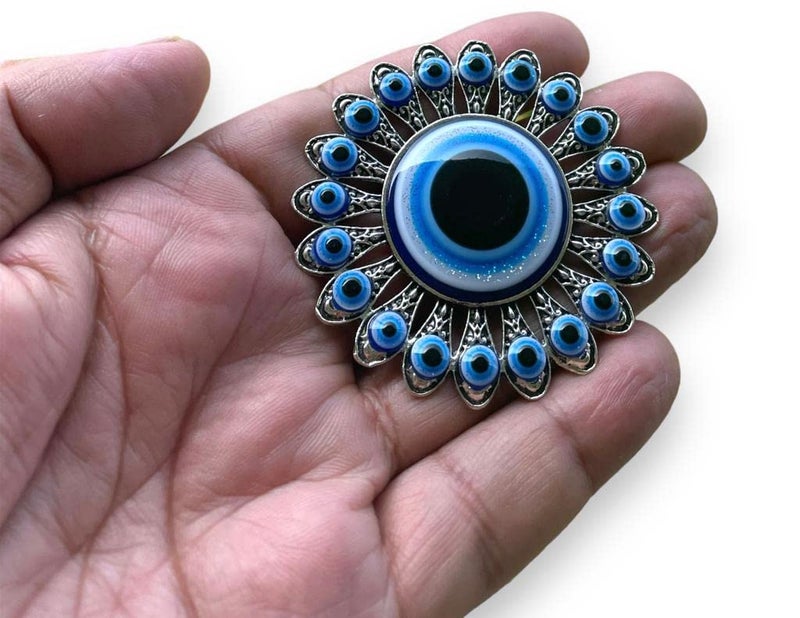 BLUE BEADS Home&Decor Magnets Sun Designturkish Evil Eye Fridge Magnet Refrigerator Sticker-Sign Of Good Luck&Protection Unique Trending Items Home&Office Decorative Things&Car Accessories,1 Piece - Image 1