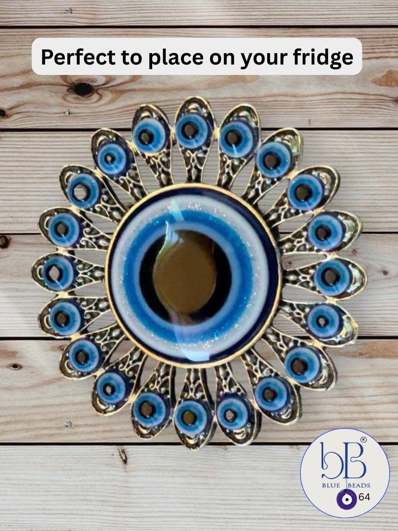 BLUE BEADS Home&Decor Magnets Sun Designturkish Evil Eye Fridge Magnet Refrigerator Sticker-Sign Of Good Luck&Protection Unique Trending Items Home&Office Decorative Things&Car Accessories,1 Piece - Image 2