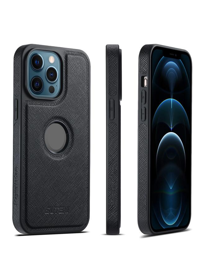 Suteni Case For iPhone 12 Pro Max G1 Cross Texture MagSafe Phone Case - Image 1