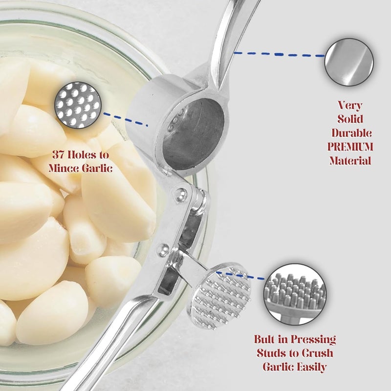 Catron Catron Stainless Steel Garlic Crusher Presser Garlic Press Manual Garlic Mincer Garlic Cutter Chopper Mincer Cutter for Garlic for Kitchen - Image 4