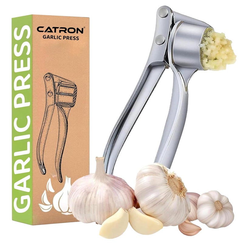 Catron Catron Stainless Steel Garlic Crusher Presser Garlic Press Manual Garlic Mincer Garlic Cutter Chopper Mincer Cutter for Garlic for Kitchen - Image 2