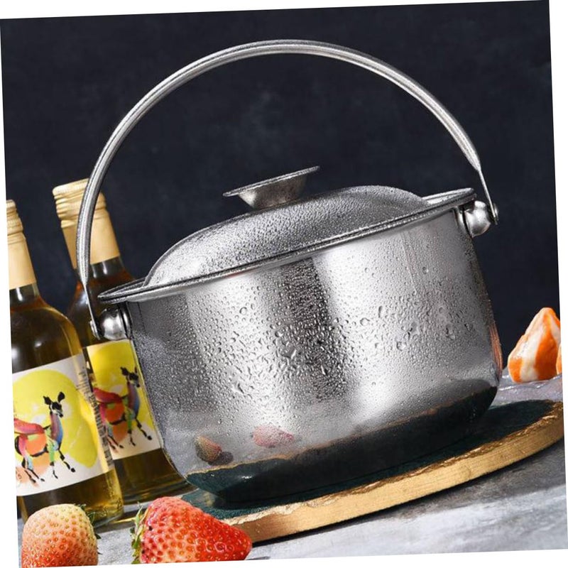 Stainless Steel Mixing Pot With Lid Induction Compatible Fast Heat Soup Bowl - Image 5