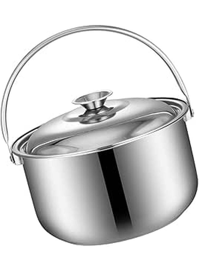 Stainless Steel Mixing Pot With Lid Induction Compatible Fast Heat Soup Bowl - Image 1