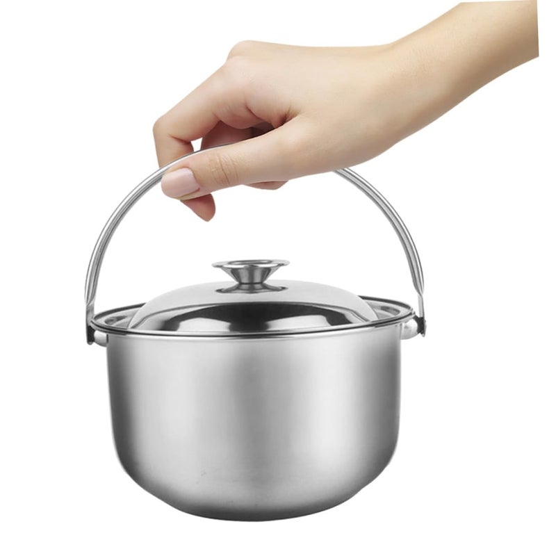 Stainless Steel Mixing Pot With Lid Induction Compatible Fast Heat Soup Bowl - Image 4