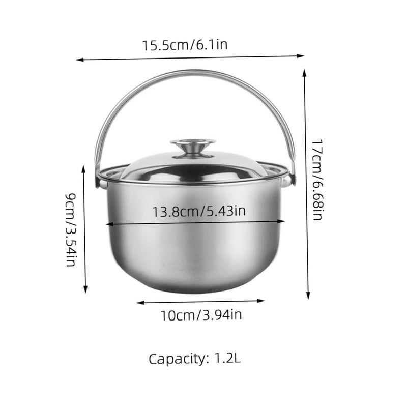 Stainless Steel Mixing Pot With Lid Induction Compatible Fast Heat Soup Bowl - Image 3
