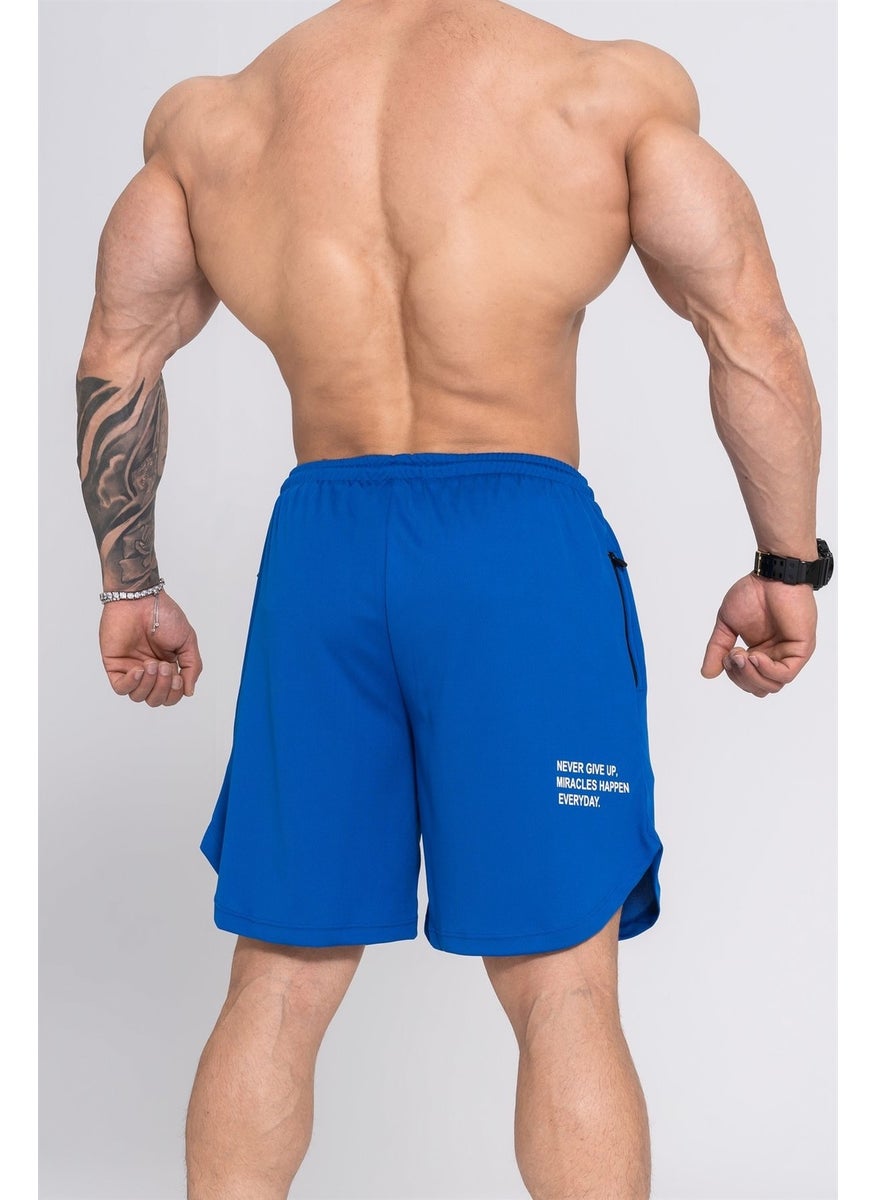 Gymwolves Men's Sports Shorts Double Layer | Blue | Comfort Series  - Image 2