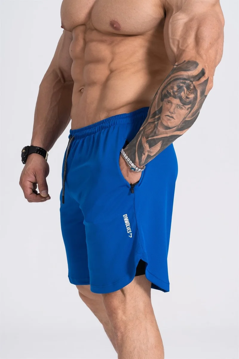 جيموولف Men's Sports Shorts Double Layer | Blue | Comfort Series