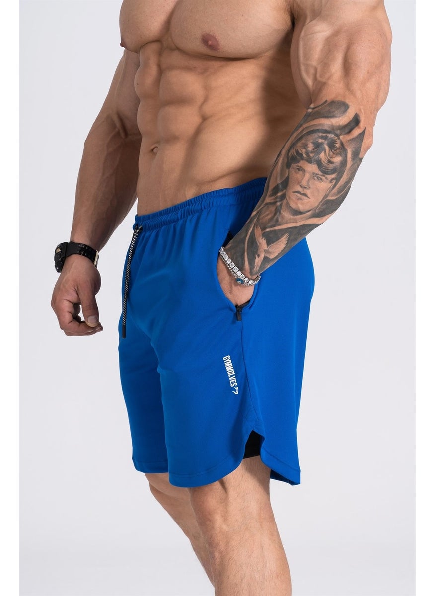 Gymwolves Men's Sports Shorts Double Layer | Blue | Comfort Series  - Image 4