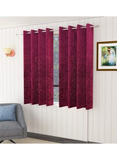 Homefab India Homefab India 2 Piece Velvet Window Curtains - 5 feet, Wine  - Image 2