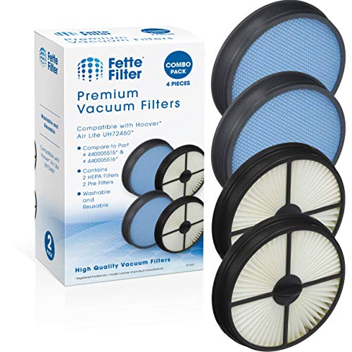 Fette Filter - Vacuum Filter Set Compatible with Hoover Upright Vacuum Models UH72460 UH72465 UH72460CA UH72460RM includes 2 HEPA Filter 440005516 and 2 Primary Filter 440005515 - Image 1